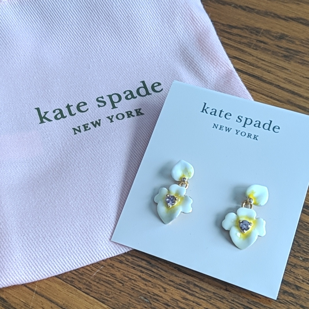 Kate Spade Precious Pansy stud earrings